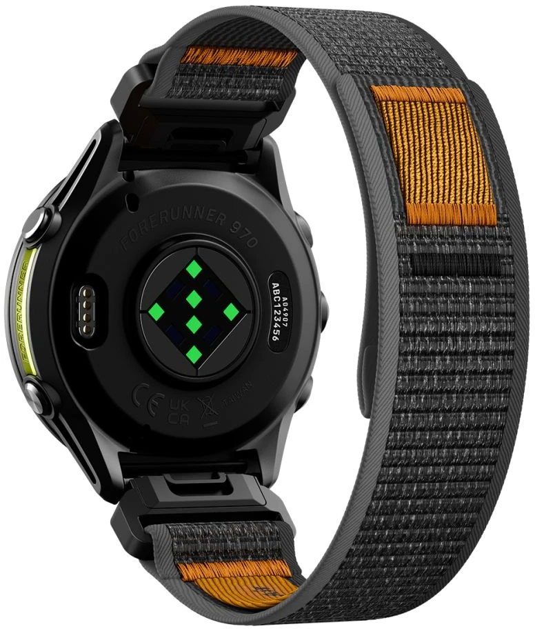 Spigen AthLex Air Garmin QuickFit 22 mm aktyvus juodos spalvos/oranžinės spalvos