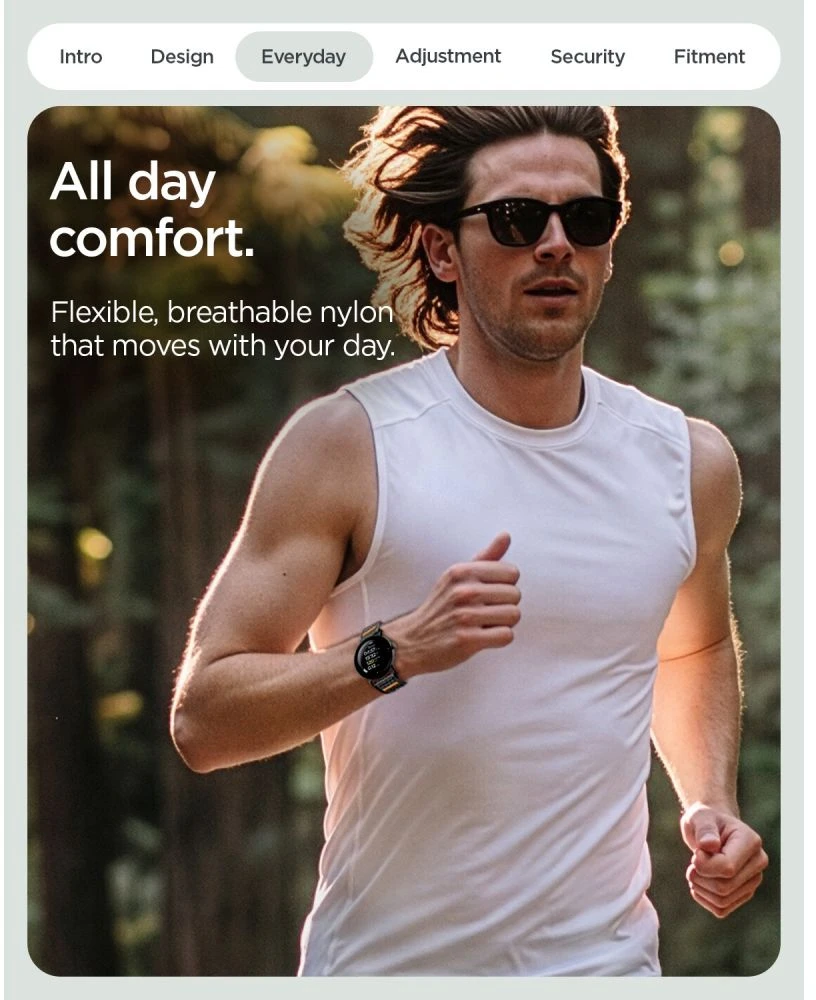 Spigen ATHLEX AIR GOOGLE PIXEL WATCH 1 / 2 / 3 / 4 / 5 (41 MM) AKTYVUS Juodas/ORANŽINIS