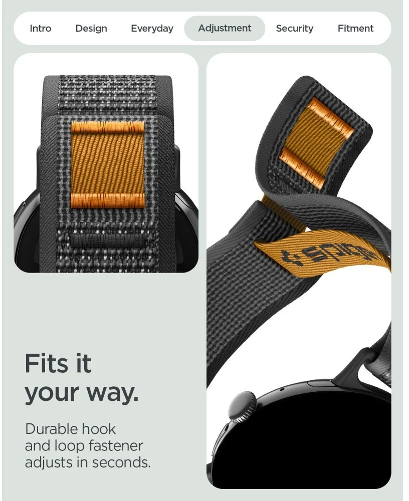 Spigen ATHLEX AIR GOOGLE PIXEL WATCH 1 / 2 / 3 / 4 / 5 (41 MM) AKTYVUS Juodas/ORANŽINIS