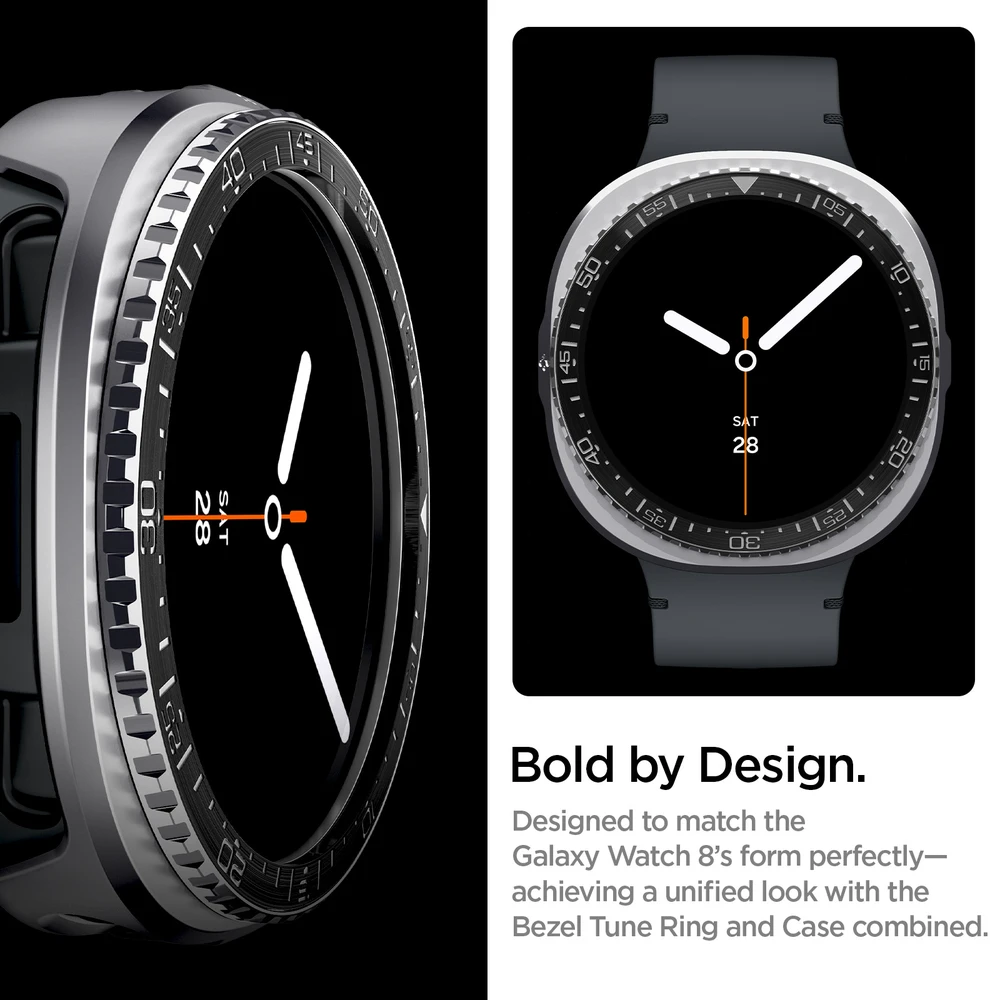 Spigen Bezel Tune Pro (Diver), juodas – Samsung Galaxy Watch 9/8 44mm
