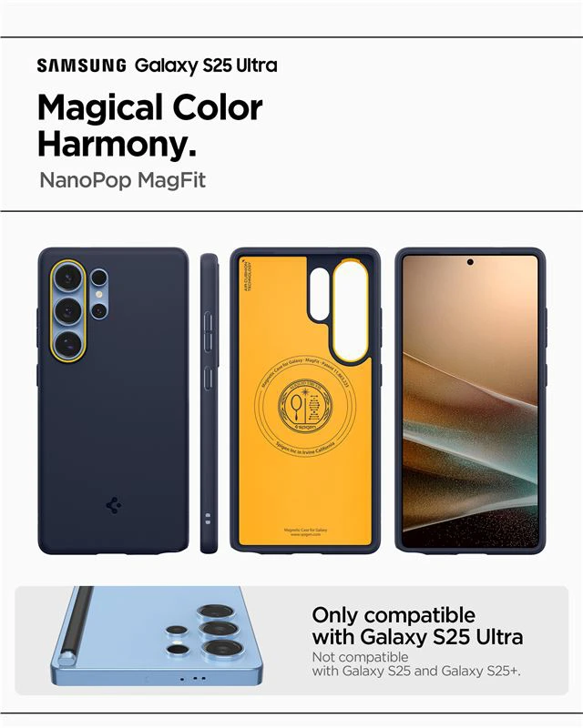 Dėklas Spigen Nano Pop MagSafe, mėlyna (blueberry navy) – Samsung Galaxy S25 Ultra