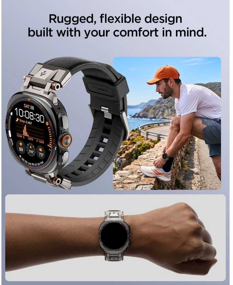 SPIGEN DURAPRO ARMOR DIRŽELIS SAMSUNG GALAXY WATCH ULTRA 1 / 2 2024-2026 (47 MM) Juodas