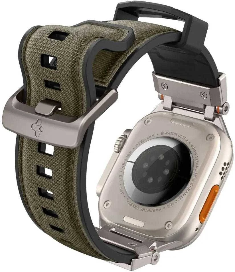 „Spigen DuraPro Armor“ dirželis, skirtas „Apple Watch 44 / 45 / 46 / 49 mm“ – Žalias