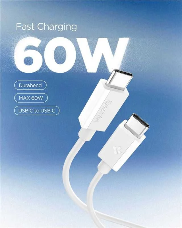 Spigen EB6010CC USB-C Cable 60W 100 cm - Baltas