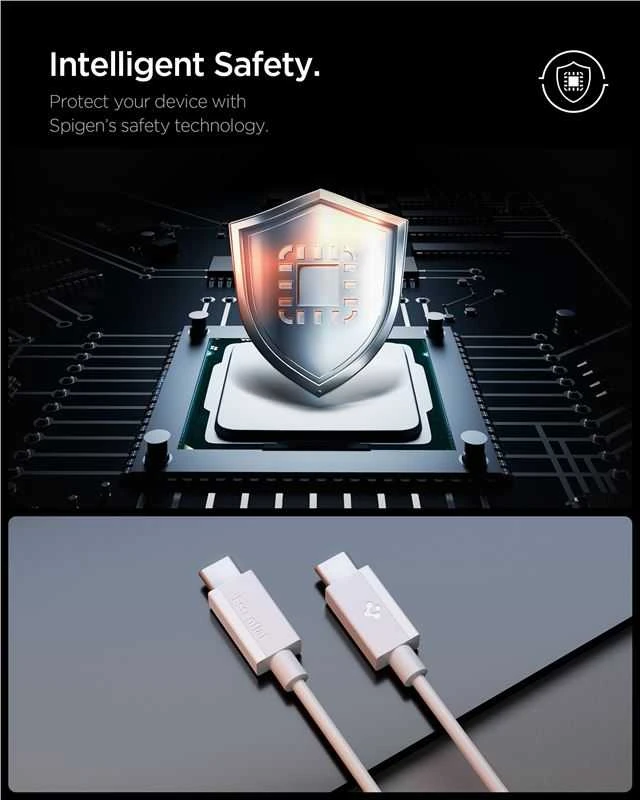 Spigen EB6010CC USB-C Cable 60W 100 cm - Baltas