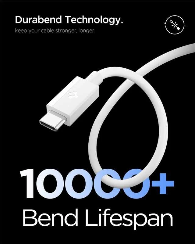 Spigen EB6010CC USB-C Cable 60W 100 cm - Baltas