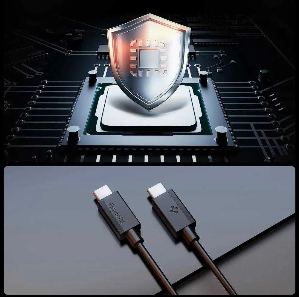 Spigen EB6010CC USB-C 60W Cable 100 cm - Juodas