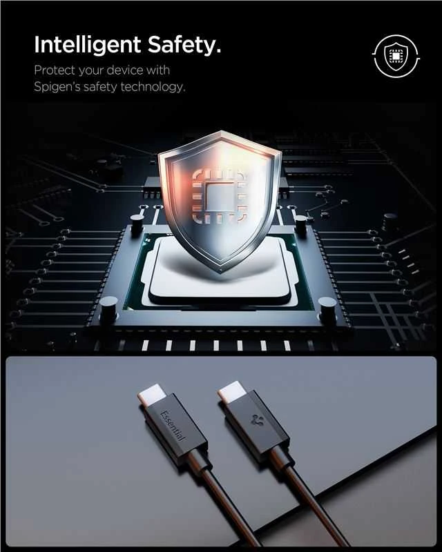 Spigen EB6010CC USB-C 60W Cable 100 cm - Juodas