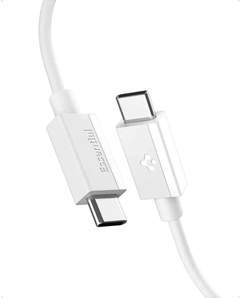 Spigen EB6020CC 60W laidas + USB-C / USB-C laidas 200 cm - Baltas