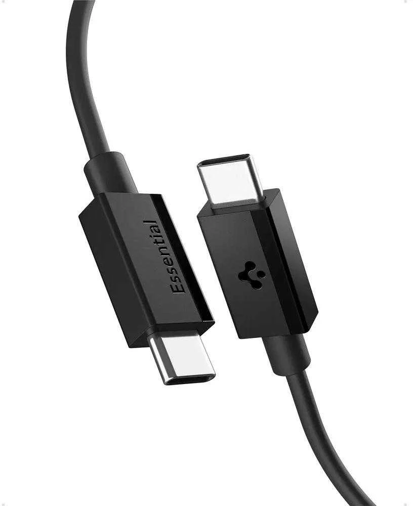Spigen EB6020CC 60W Cable + USB-C / USB-C Cable 200 cm - Juodas