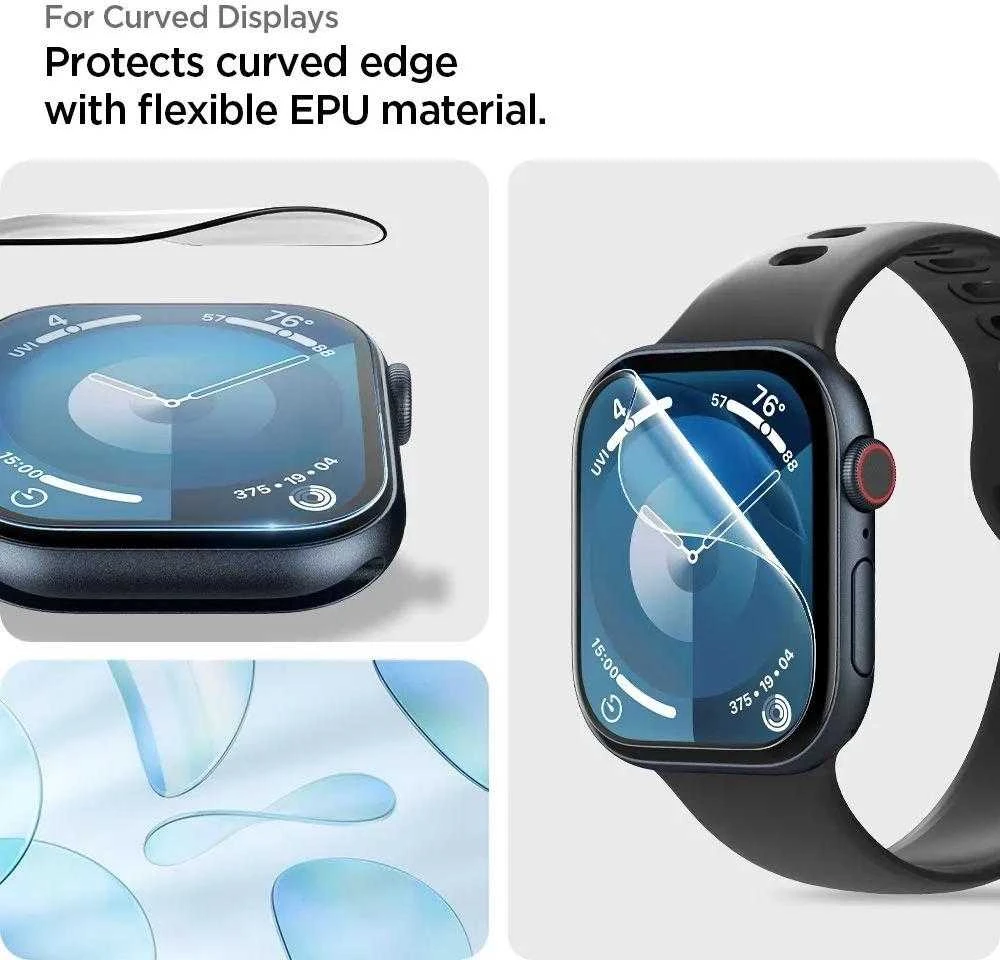 Spigen ELITE SHIELD HYBRID GLASS ”EZ FIT” 2-PACK Apple Watch 10 (42 mm) CLEAR