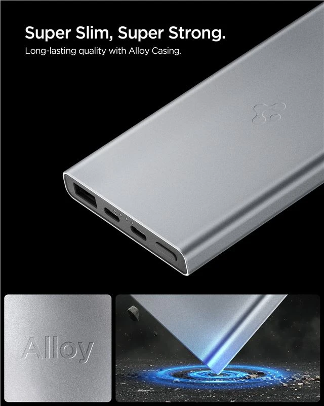 Spigen Essential 10,000mAh 22.5W Portable Charger, pilka EA2210