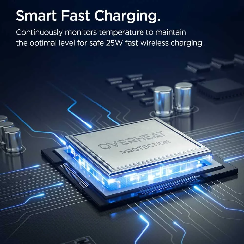 Įkroviklis Spigen Essential MagSafe 2-in-1+C Wireless Charger EF302MOQ, juodas