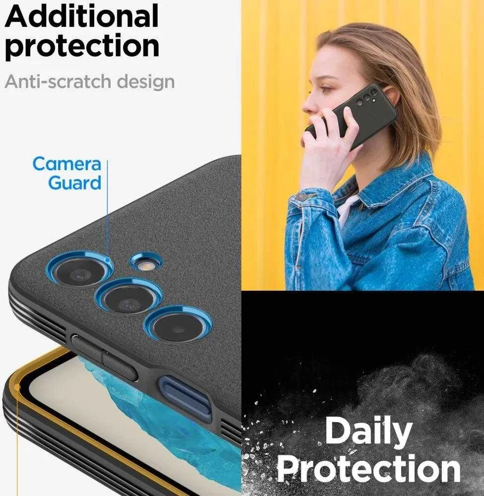 Spigen Essential SandBlast Samsung Galaxy M35 5G – dėklas telefonui juodos spalvos