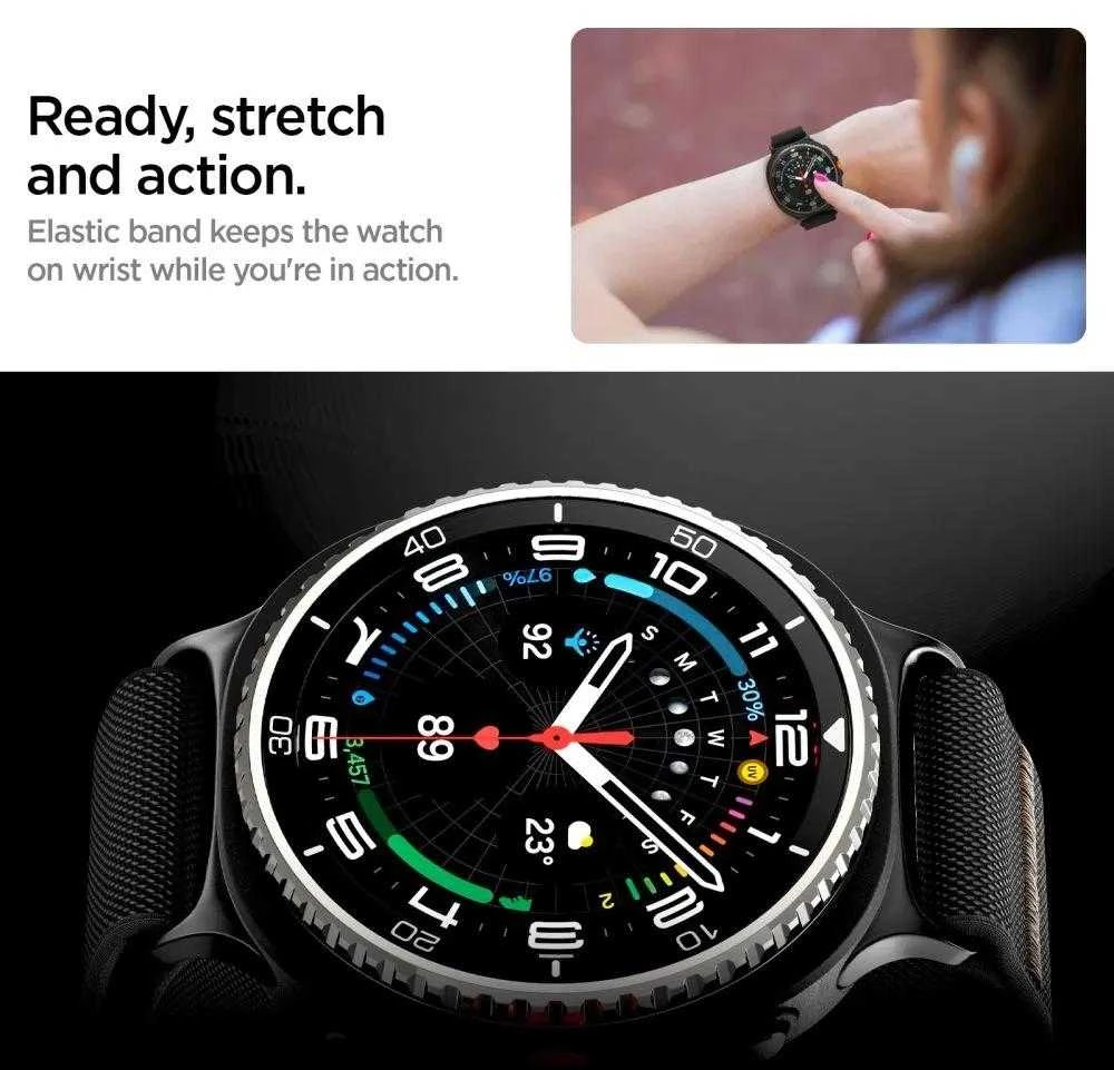 Spigen Lite Fit Band, juodas - Galaxy Watch 8 46mm/44mm/40mm