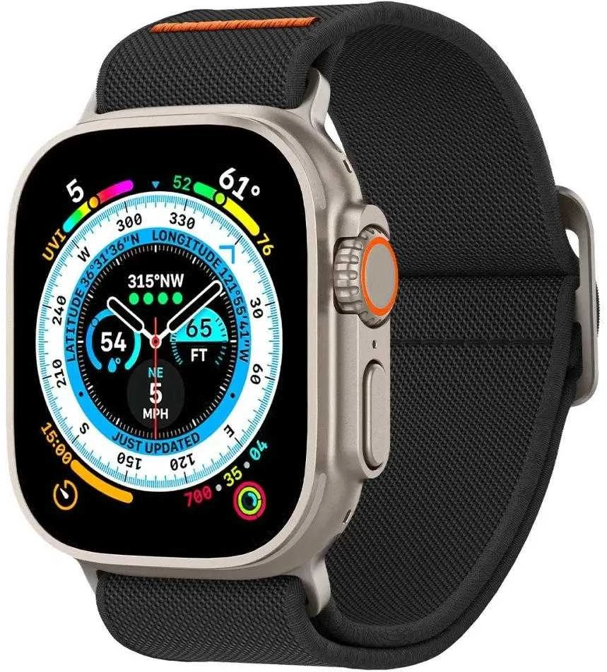 Spigen Fit Lite Ultra Apple Watch 4 / 5 / 6 / 7 / 8 / 9 / SE / Ultra (42 / 44 / 45 / 49 mm) juodos spalvos