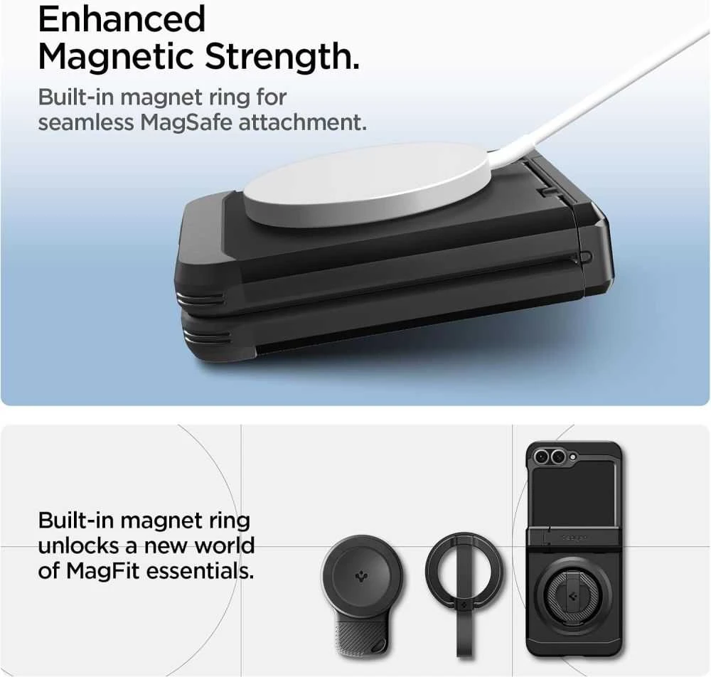 Dėklas Spigen „Tough Armor Pro Mag Magsafe Galaxy Z Flip 7 FE“ juodas