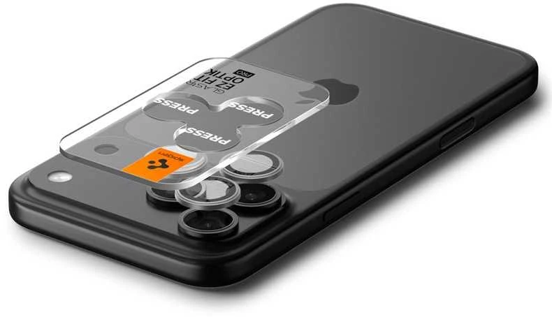 Kamerų apsauga Spigen Glass tR EZ Fit Optik Pro 2 Pack, pilka - iPhone 17/16/15/14 Pro / 17/16/15/14 Pro Max