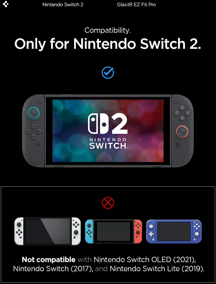 Spigen Glass tR EZ Fit Pro 2 Pack - Nintendo Switch 2