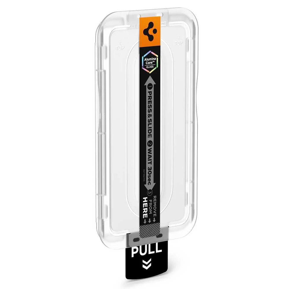 „Spigen Glass tR EZ Fit Pro“ (nespindintys) 2 vnt., skaidrūs – „Samsung Galaxy S26+“