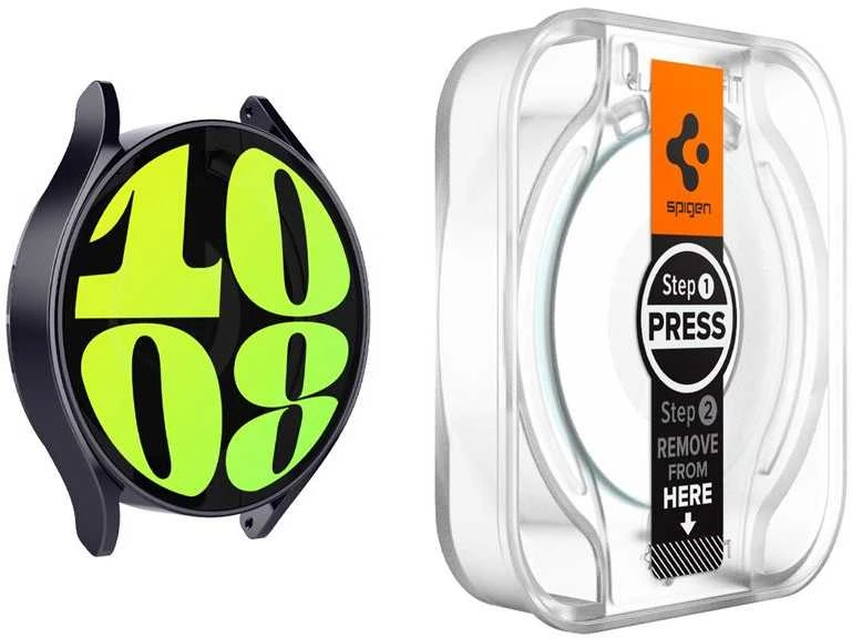 „Spigen GLAS.TR EZ FIT 2“ grūdintas stiklas, skirtas „Samsung Galaxy Watch 6“ 44 mm (2 vnt.)