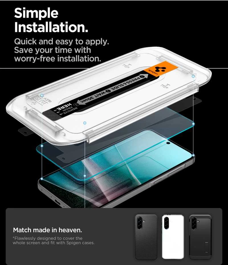 Spigen Glas.TR "Ez Fit" apsauginis stiklas 2-pack for Samsung Galaxy A36 5G – Transparent