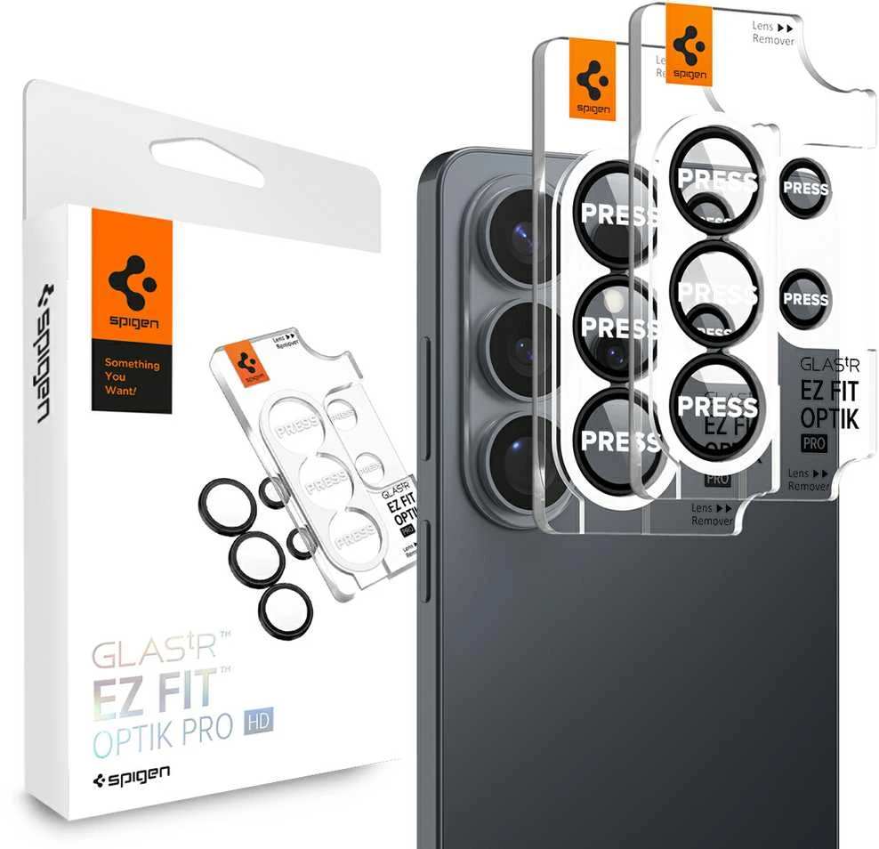 Spigen Glas.Tr Ez Fit Optik Pro HD Kamera Cover 2-pack skirtas Samsung Galaxy S26 – Juodas