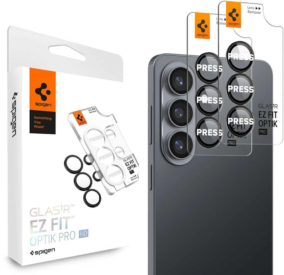 Spigen Glas.Tr Ez Fit Optik Pro HD Kamera Cover 2-pack for Samsung Galaxy S26+ – Juodas
