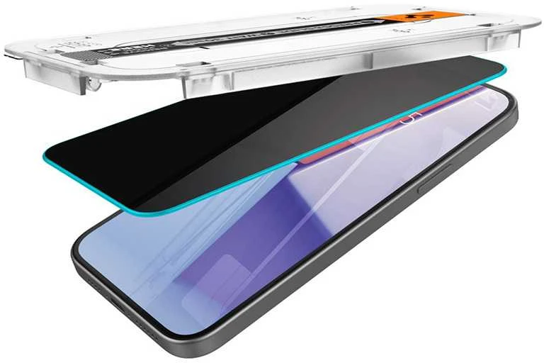 Apsauginis stiklas Spigen stiklas tR EZ Fit (Privacy) 2-pack, skaidrūs - iPhone 15 Pro Max