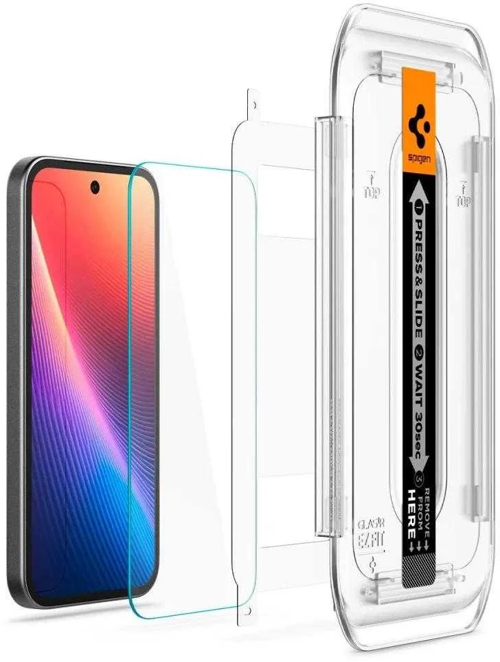 „Spigen Glas.TR Ez Fit“ grūdinto stiklo 2 vnt. pakuotė, skirta „Google Pixel 9A“ – skaidrus
