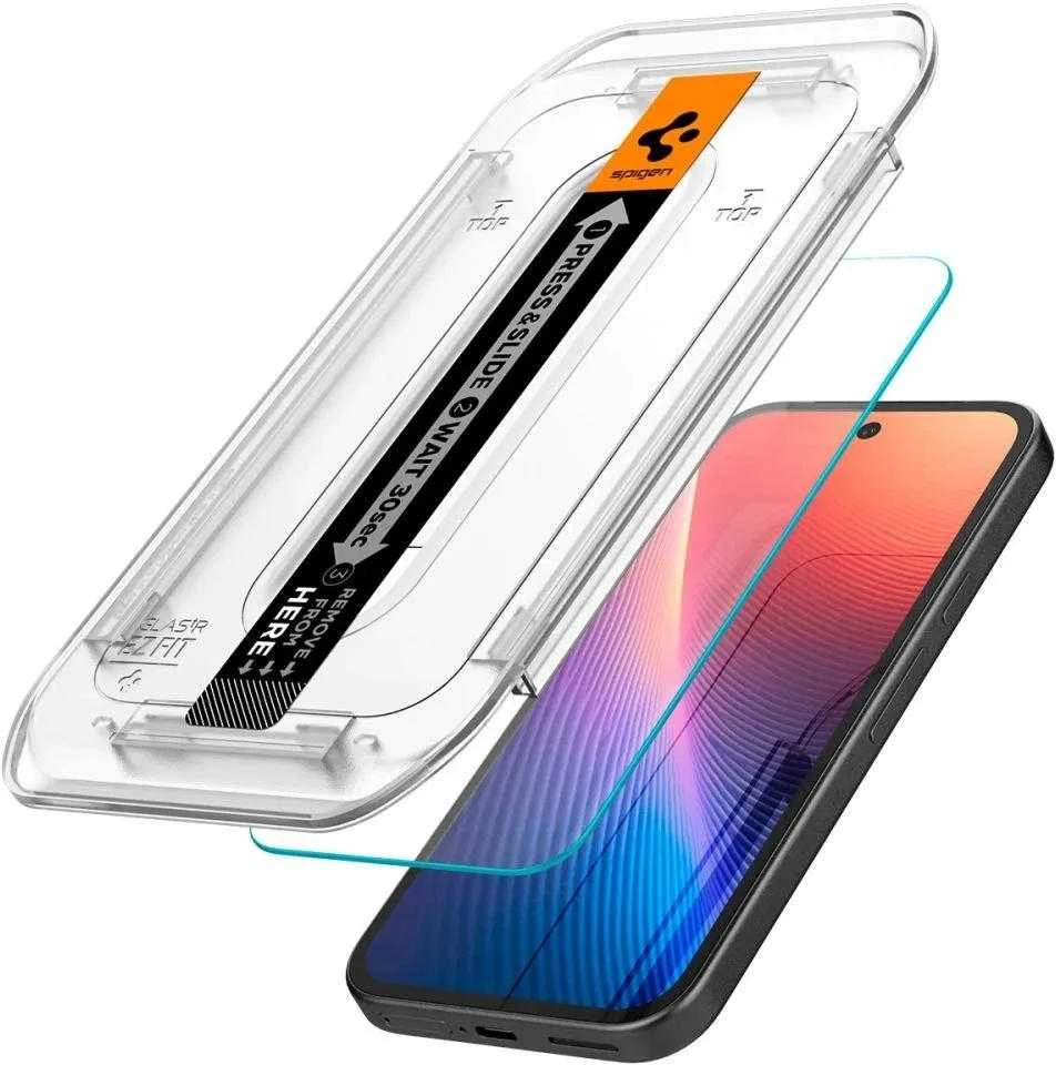 „Spigen Glas.TR Ez Fit“ grūdinto stiklo 2 vnt. pakuotė, skirta „Google Pixel 9A“ – skaidrus