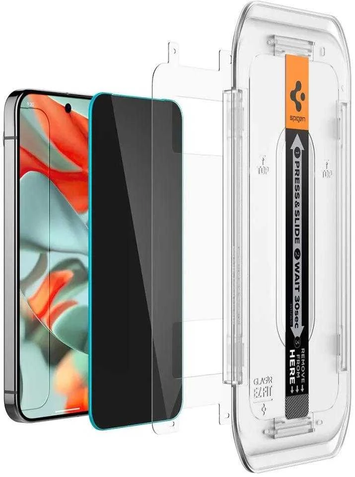 „Spigen Glas.TR Ez Fit“ 2 vnt. „Google Pixel 9 Pro XL“ apsauginių stiklų pakuotė