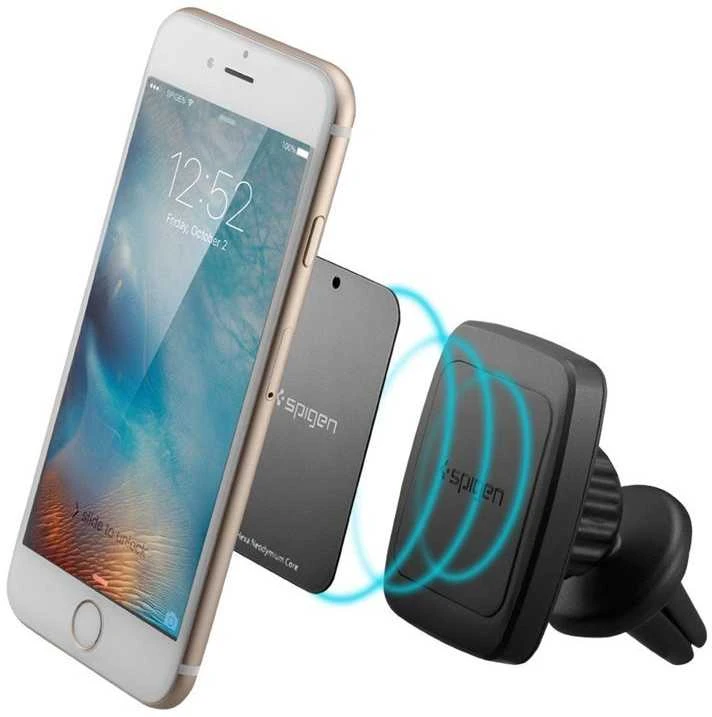 Spigen Tiekimas | Kuel H12 šešiašerdis magnetinis automobilio laikiklis | Juodas | Stiprus 6 dalių magnetas užtikrina stabilumą be likučių; Oro ventiliacijos guminis pagrindas suteikia visą priekinio stiklo vaizdą; 360° sukimosi funkcija patogiam žiūrėjimui; Lygus paviršius suteikia modernistinį dizainą; Suderinamas su bet kuriuo išmaniuoju telefonu.