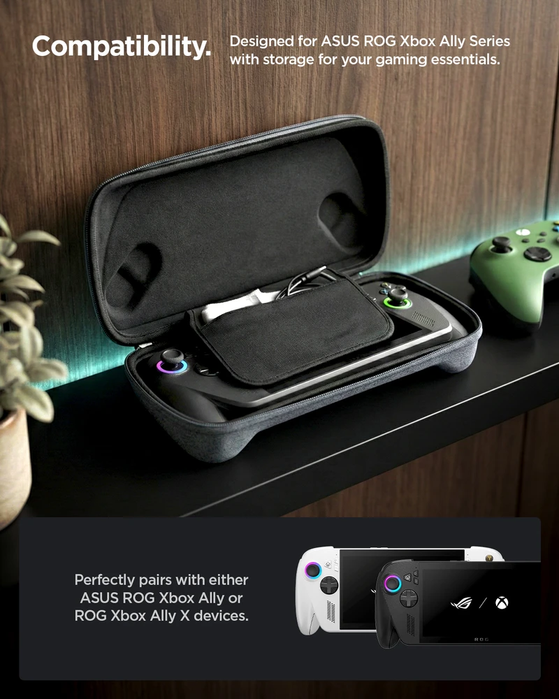 Dėklas Spigen Klasden Pouch, charcoal pilka - Asus ROG XBOX Ally/Ally X