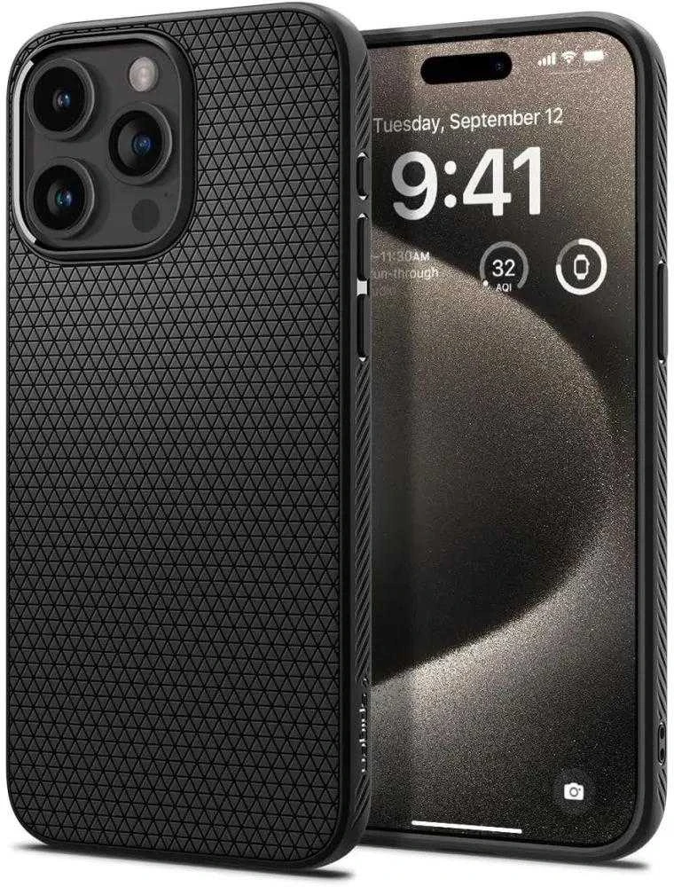 Dėklas SPIGEN LIQUID AIR IPHONE 15 PRO MAX MATTE Juodas