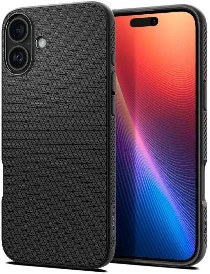 Spigen dėklas LIQUID AIR skirtas Apple iPhone 16 Plus matte juodos spalvos