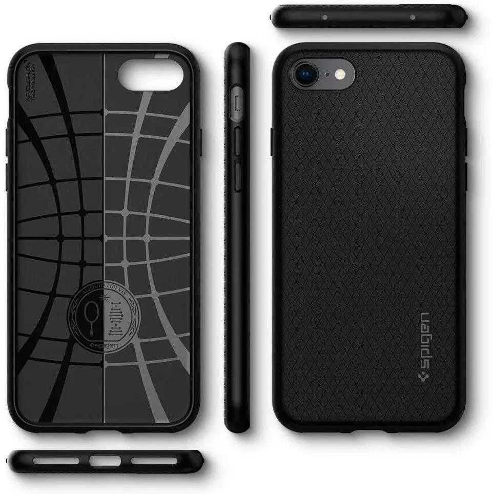 Dėklas Spigen LIQUID AIR Apple iPhone 7 / 8 / SE 2020 / 2022 Juodas