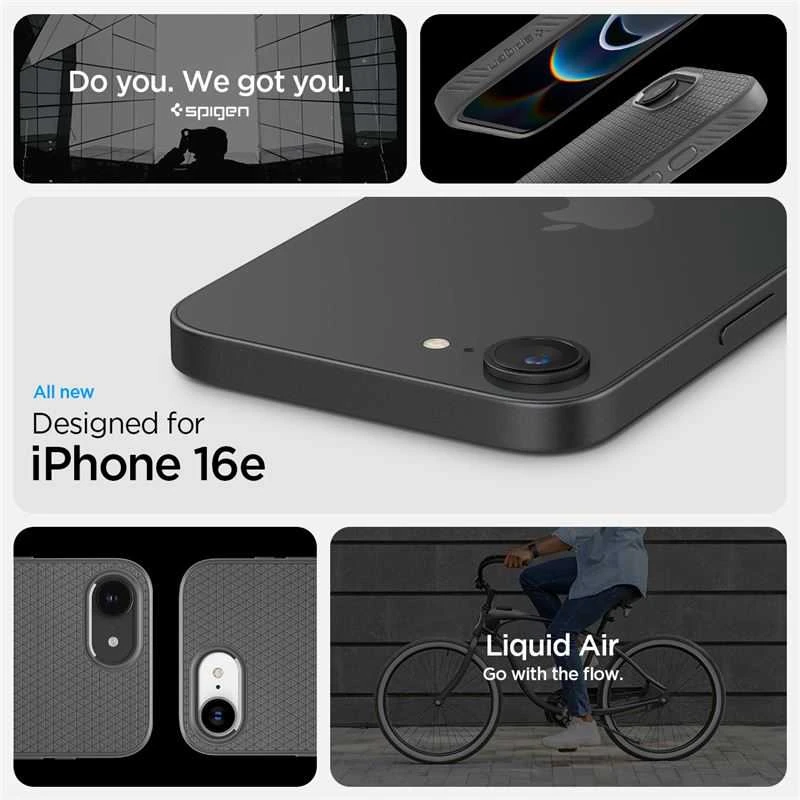 „Spigen Liquid Air“ dėklas, skirtas „iPhone 16e / 17e“ – pilkas