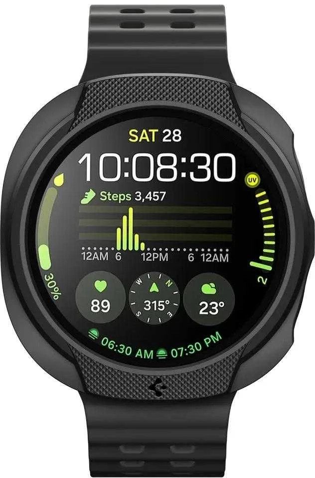 „Spigen Liquid Air“, matinis juodas - „Galaxy Watch 8“ (44 mm)
