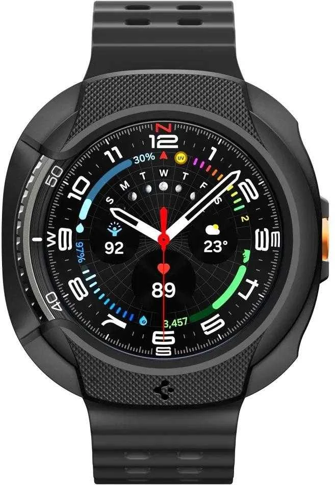 „Spigen Liquid Air“, matinis juodas - „Galaxy Watch 8 Classic“ (46 mm)