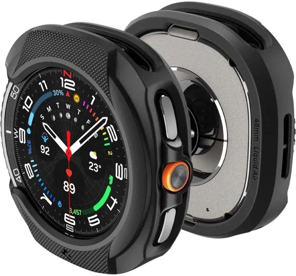 „Spigen Liquid Air“, matinis juodas - „Galaxy Watch 8 Classic“ (46 mm)