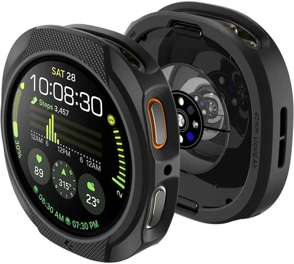 „Spigen Liquid Air“, matinis juodas - „Galaxy Watch 8“ (44 mm)