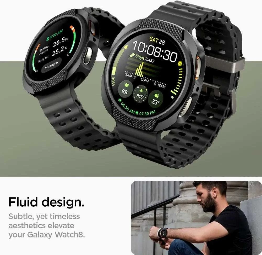 „Spigen Liquid Air“, matinis juodas - „Galaxy Watch 8“ (40 mm)