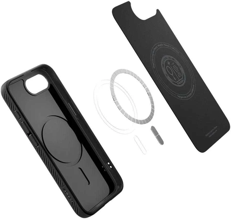 „Spigen Liquid Air MagSafe“ dėklas, skirtas iPhone 16e / 17e – matinis juodas