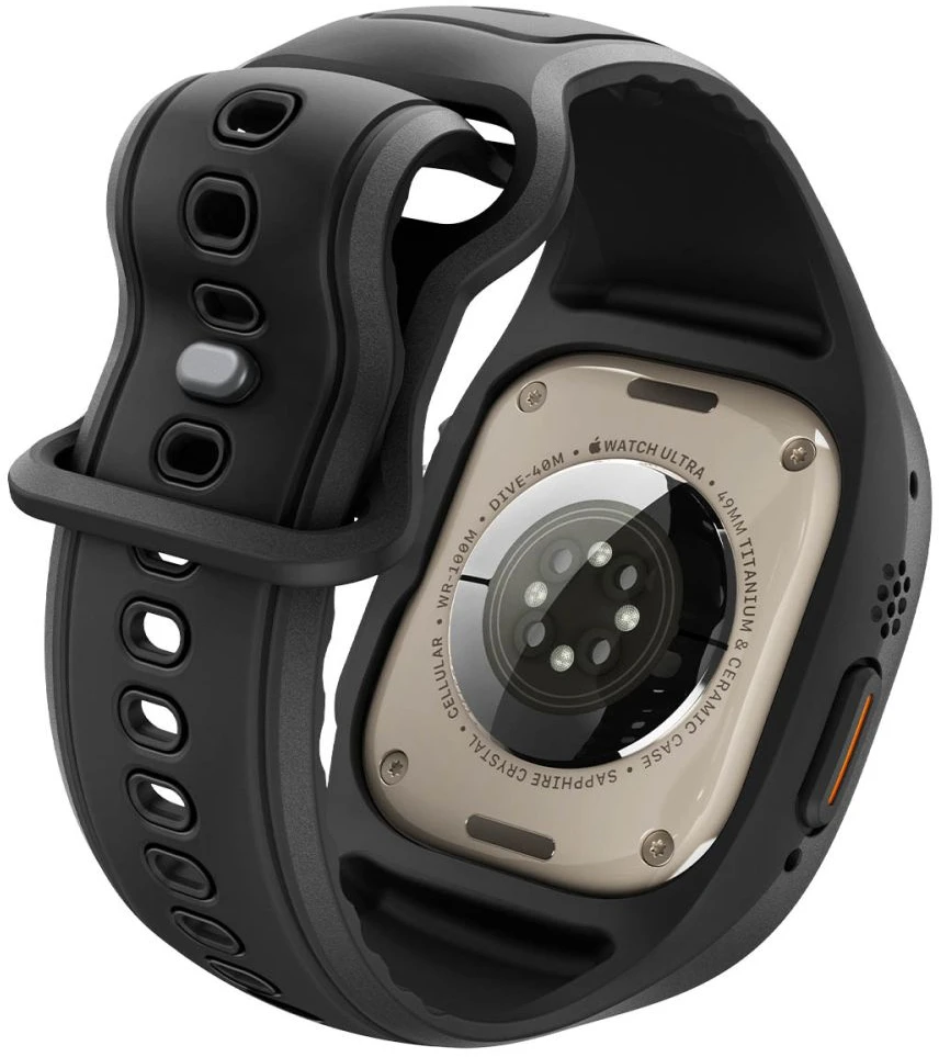 SPIGEN LIQUID AIR PRO & GRŪDINTAS STIKLAS APPLE WATCH ULTRA 1 / 2 / 3 (49 MM) Juodas