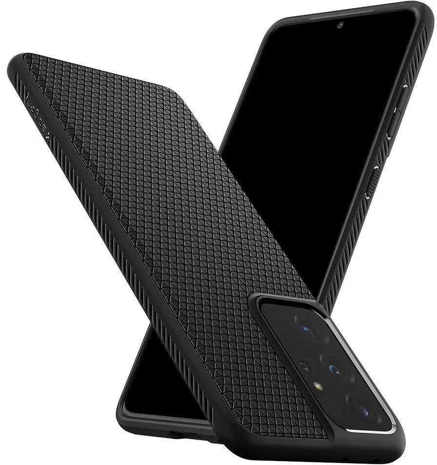 Dėklas Spigen Liquid Air, juodos spalvos – Samsung Galaxy S21 Ultra