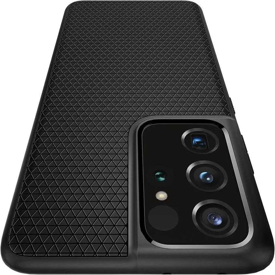 Dėklas Spigen Liquid Air, juodos spalvos – Samsung Galaxy S21 Ultra