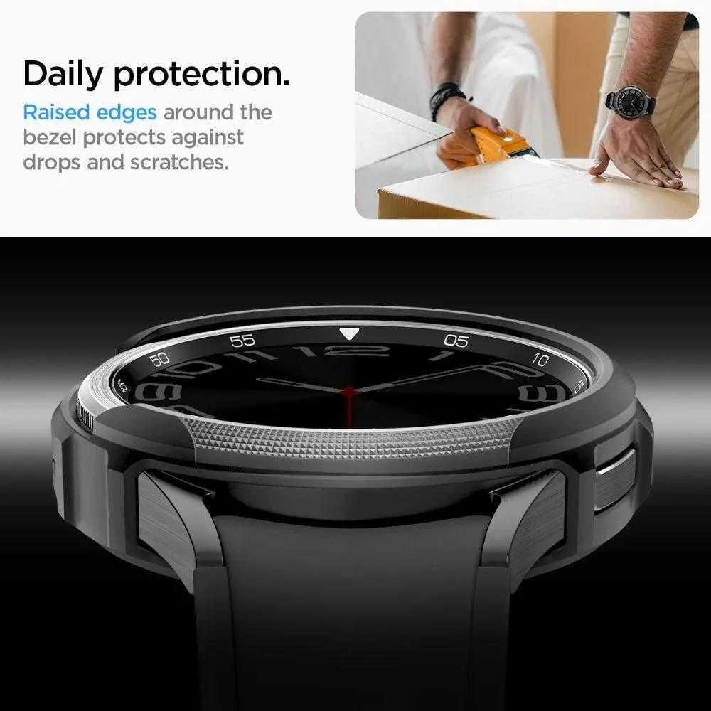 „Spigen Liquid Air®“ dėklas, skirtas „Samsung Galaxy Watch 6 Classic“ 47 mm (juodas)