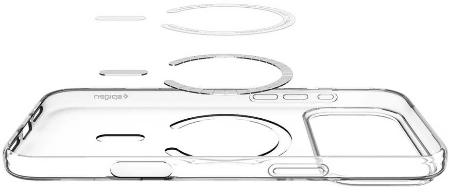 Dėklas „Spigen Liquid Crystal MagSafe“, skaidrus baltas - iPhone 17 Pro Max