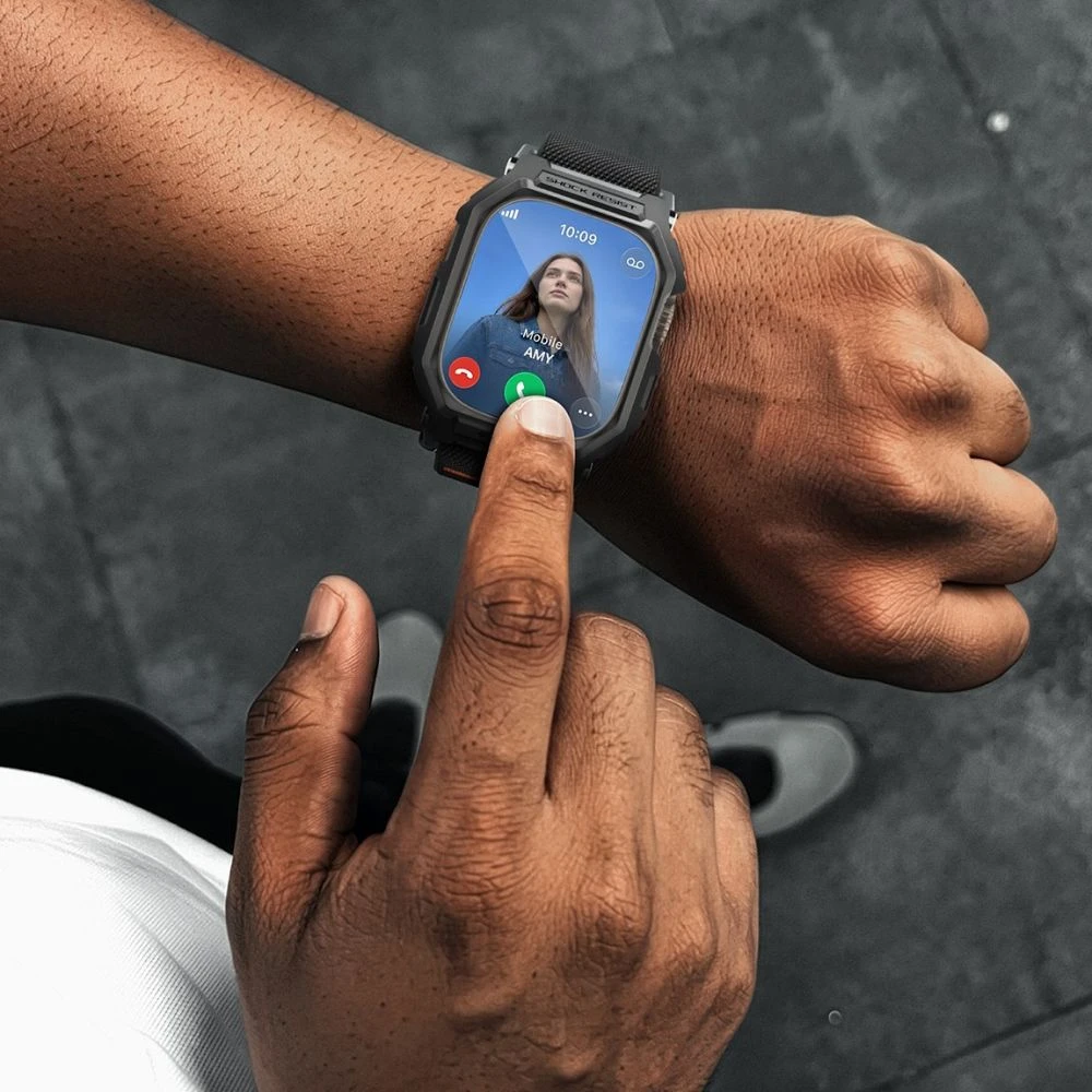 SPIGEN LITE FIT PRO IR GRŪDINTAS STIKLAS APPLE WATCH ULTRA 1 / 2 / 3 (49 MM) MATINĖ JUODA